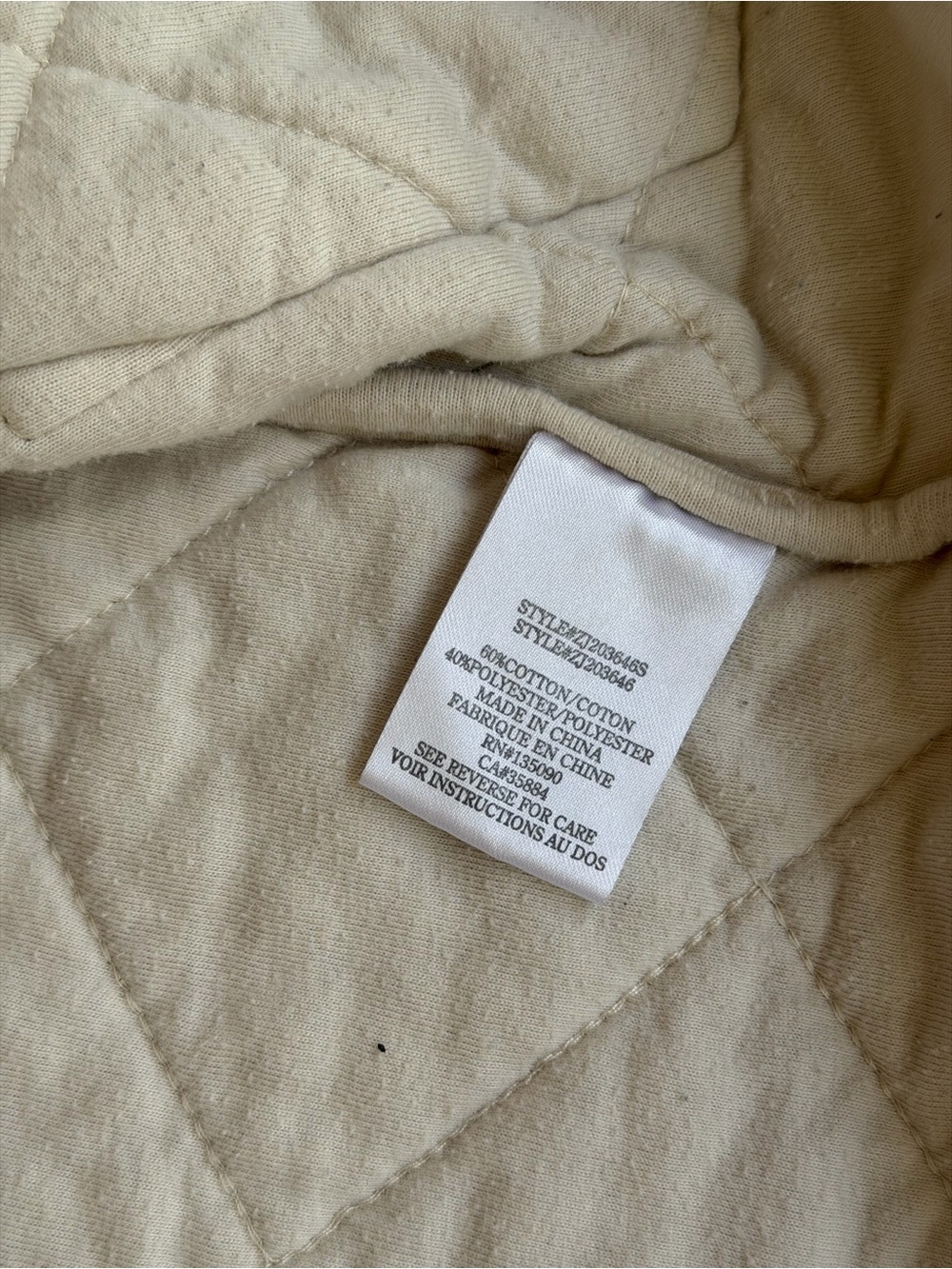 Z Supply Quilted Cream Snap-Front Puffer Jacket - Picture 7 of 7
